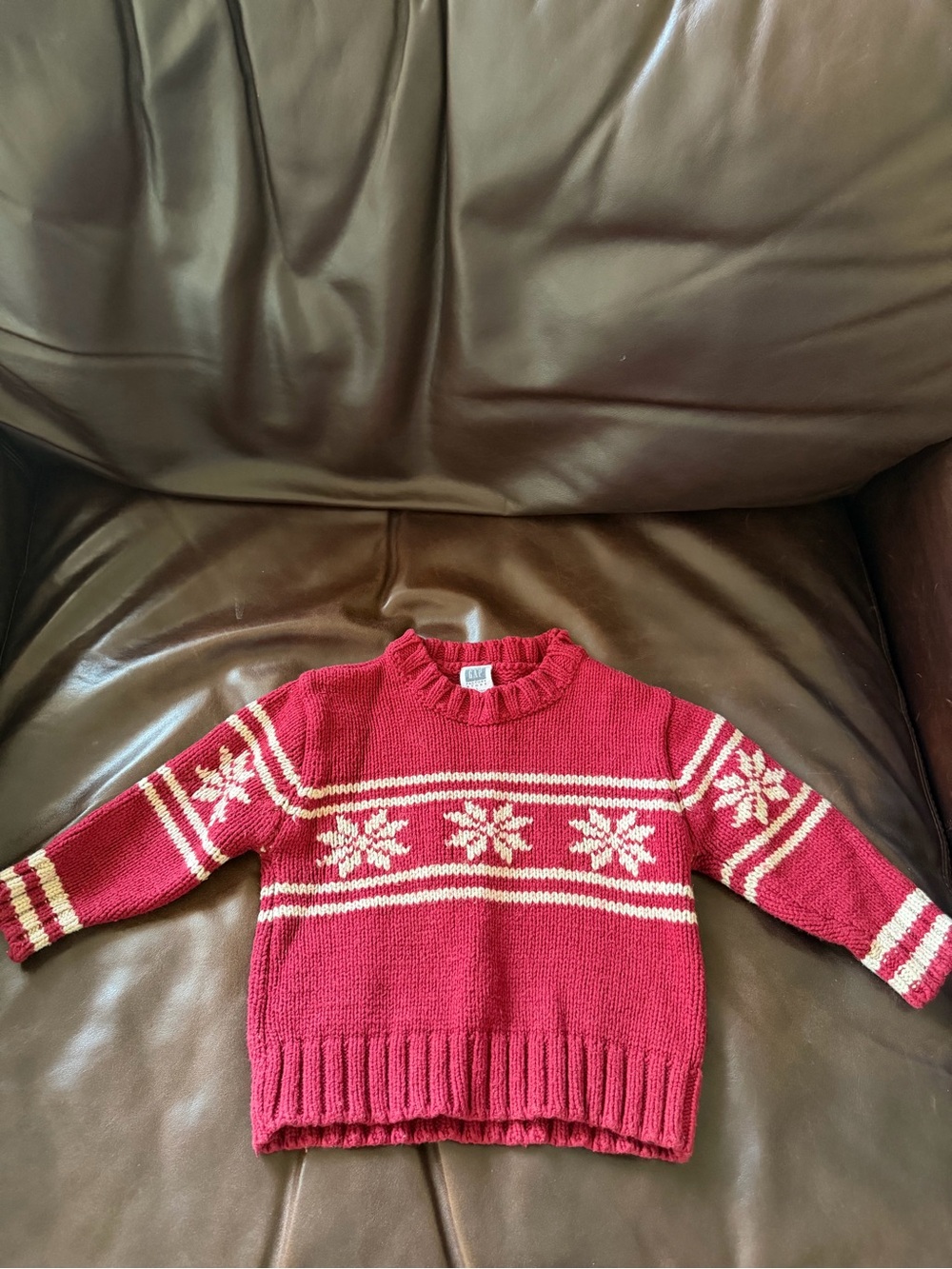 Baby Gap Snowflake Chunky Sweater Red
